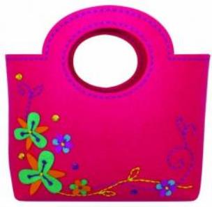 Opakowanie Filcowe Robótki - Torebka koszyczek fuksja STnux