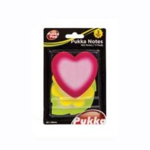 Opakowanie Karteczki samoprzylepne liść serce kwiat neon PUKK