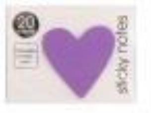 Opakowanie Karteczki samoprzylepne serca fioletowe WITH LOVE