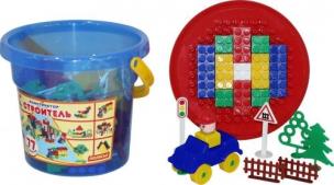 Opakowanie Klocki Budowniczy - 77 elem. w wiaderku 'Maxi' z pokrywą