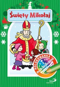 Okładka książki Kolorowanka z naklejkami. Święty Mikołaj