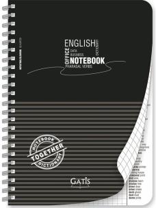 Opakowanie Kołozeszyt A5 w kratkę 80 kartek black&grey Język angielski