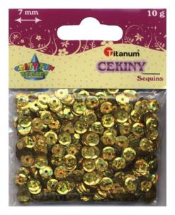 Opakowanie Konfetti cekiny 7mm 10g laser kolor żółty (CO7/A20)