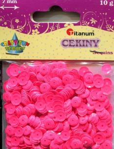 Opakowanie Konfetti Cekiny 7mm 10g róż fluo (CO7/L012)