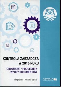 Okładka książki Kontrola zarządcza w 2016 roku