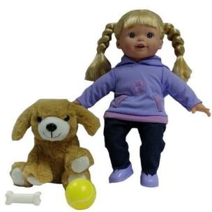 Opakowanie Lalka Julka z pieskiem fioletowa