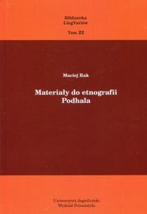 Okładka książki Materiały do etnografii Podhala Tom 22