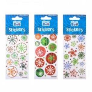 Opakowanie Naklejki Sticker BOO silver śnieżynki