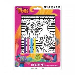 Opakowanie Pamiętnik zamykany z pisakami Trolls