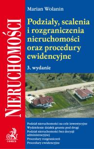 Okładka książki Podziały, scalenia i rozgraniczenia nieruchomości oraz procedury ewidencyjne
