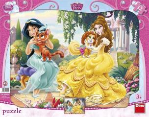 Okładka książki Puzzle 12 Ramkowe Księżniczki i zwierzątka DINO