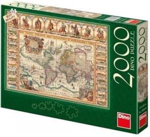 Opakowanie Puzzle 2000 Mapa Świata Historyczna DINO