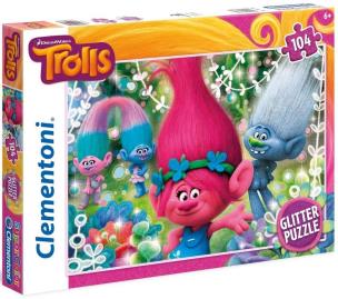 Okładka książki Puzzle Glitter Trolls 104
