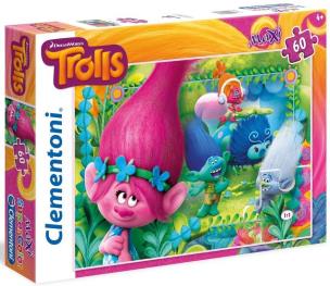 Okładka książki Puzzle SuperColor Maxi Trolls 60