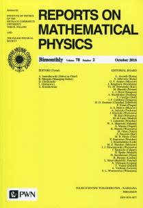Opakowanie Reports on Mathematical Physics 78/2 2016 Kraj