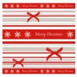 Opakowanie Serwetki 33/3/20 Paski/Kokardki czerwone