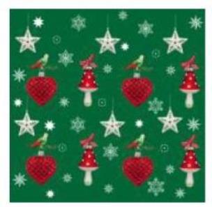 Opakowanie Serwetki 33/3/20 Zielone/Ozdoby