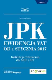 Okładka książki JPK Ewidencja VAT od 1 stycznia 2017