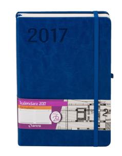 Opakowanie Kalendarz książkowy A5 z gumką Formalizm niebieski