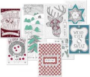 Okładka książki Kartki świąteczne do kolorowania wz.I (9szt) MIX
