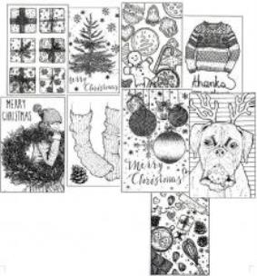 Okładka książki Kartki świąteczne do kolorowania wz.II (9szt) MIX