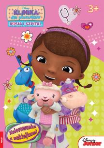 Okładka książki KLINIKA DLA PLUSZAKÓW. DOSIA I SZPITAL. KOLOROWANKA Z NAKLEJKAMI