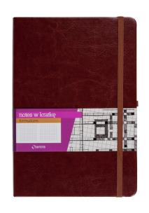 Opakowanie Notes A5 z gumką Formalizm kratka brązowy