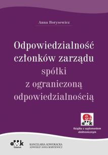 Okładka książki Odpowiedzialność członków zarządu spółki z ograniczoną odpowiedzialnością