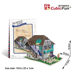 Okładka książki Puzzle 3D Domki świata - Włochy Flower shop 31el.(W3105H)