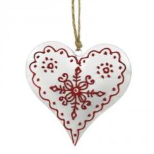 Opakowanie Serce - ozdoba wisząca biała CHRISTMAS JOY