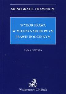 Okładka książki Wybór prawa w międzynarodowym prawie rodzinnym