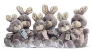 Opakowanie Zwierzaki Figlaki - Zając w szaliku 24 cm, 3 kol.