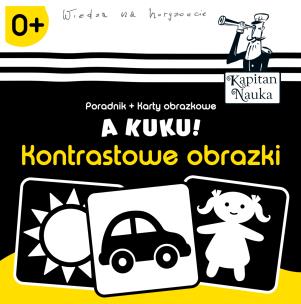 Okładka książki A kuku! Kontrastowe obrazki (Poradnik + karty obrazkowe)