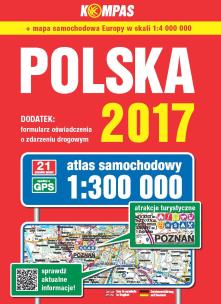 Okładka książki Atlas samochodowy Polska 2017 1:300 000