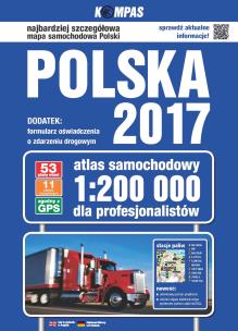 Okładka książki Atlas samochodowy Polski dla profesjonalistów Kompas 1:200 000 