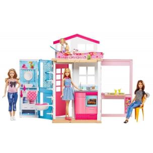 Opakowanie Barbie. Dwupoziomowy domek z lalką