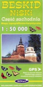 Okładka książki Beskid Niski część zachodnia mapa 1:50 000 WZKart