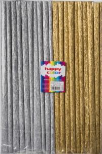 Okładka książki Bibuła marszczona Happy Color - Mix Złoty i Srebny