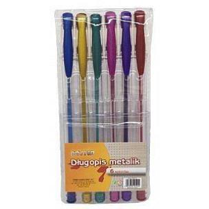 Opakowanie Długopis gel metalic 6 sztuk NOSTER