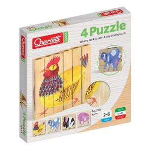 Opakowanie Drewniane klocki puzzle Farm 6 elementów