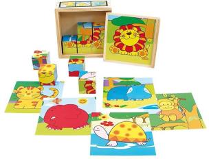 Opakowanie Drewniane klocki Zwierzęta