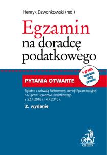 Okładka książki Egzamin na doradcę podatkowego Pytania otwarte