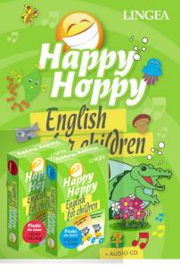 Okładka książki Happy Hoppy Pakiet edukacyjny dla dzieci do nauki j. angielskiego (English for children + CD, Fiszki cz. 1, Fiszki cz. 2)