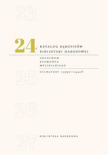 Okładka książki Katalog rękopisów Biblioteki Narodowej Tom 24