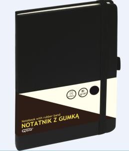 Opakowanie Notatnik  z gumką czarny A5 80 kartek