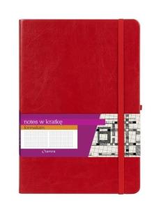 Opakowanie Notes A5 z gumką Formalizm w kratkę czerwony
