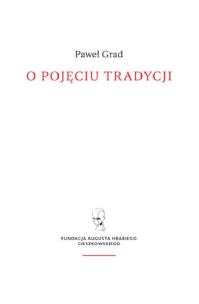 Okładka książki O pojęciu tradycji