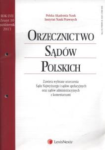 Opakowanie Orzecznictwo Sądów Polskich 10/2013
