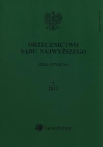 Opakowanie Orzecznictwo Sądu Najwyższego Izba Cywilna 4/2012
