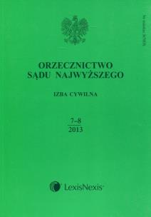 Opakowanie Orzecznictwo Sądu Najwyższego Izba Cywilna 7-8/2013
